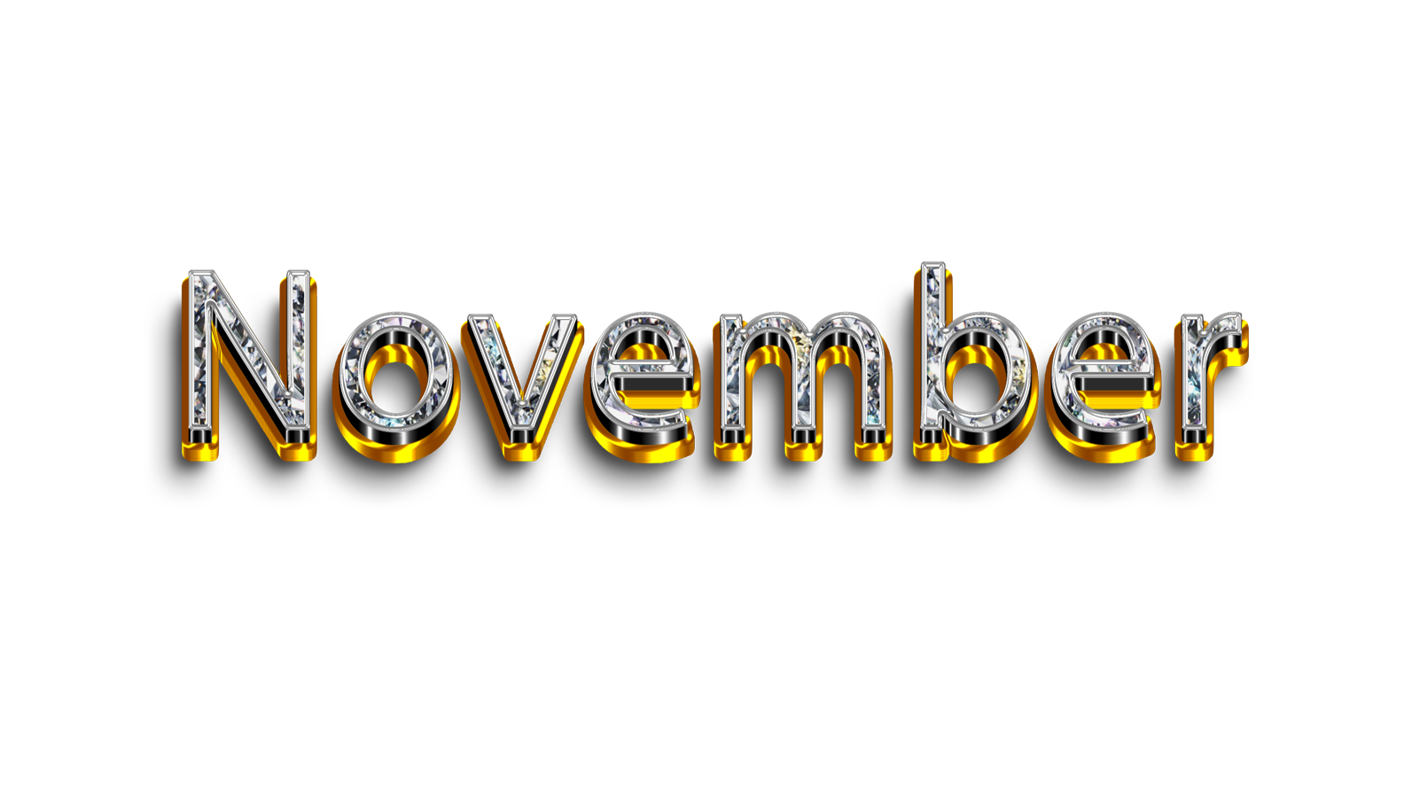 November png, word November png, November word png, November text png, November letters png, November word diamond gold text typography PNG images transparent background